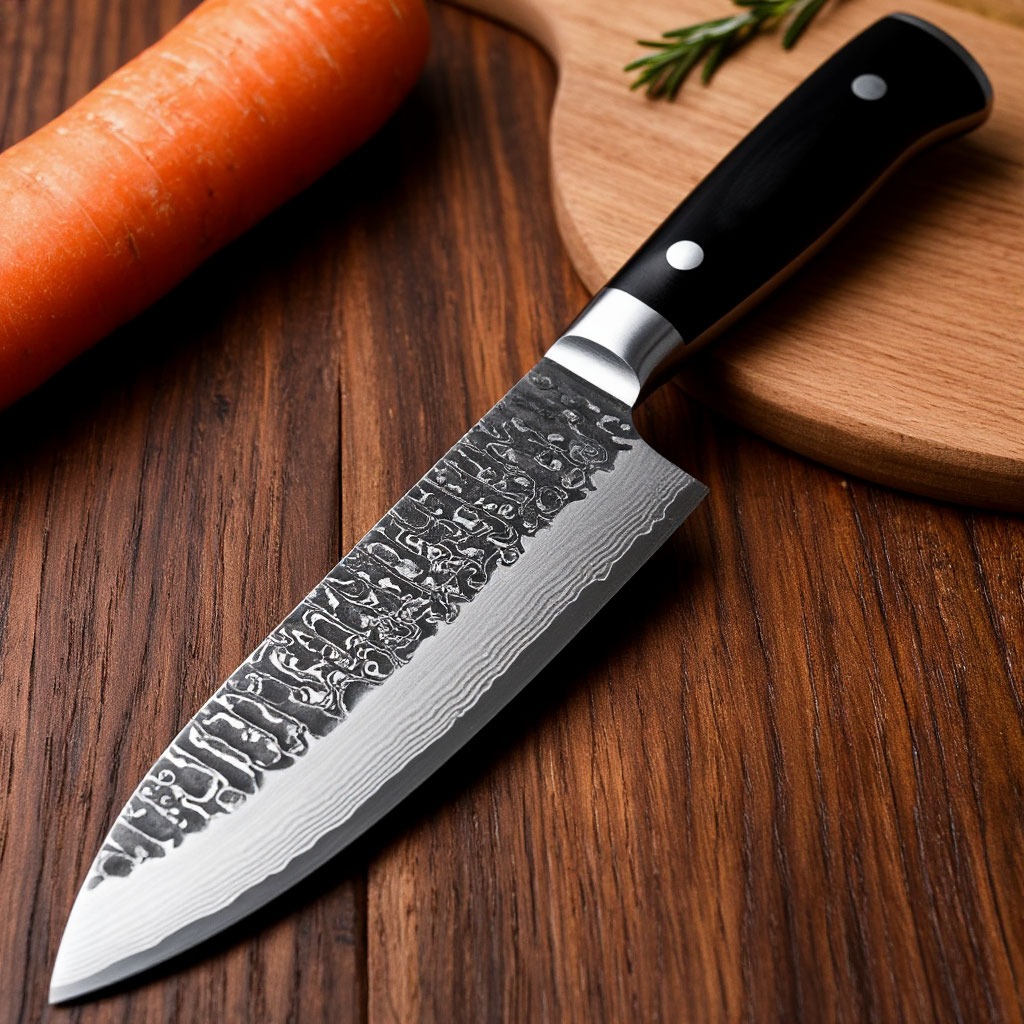 Handgeschmiedetes Damastmesser Santoku